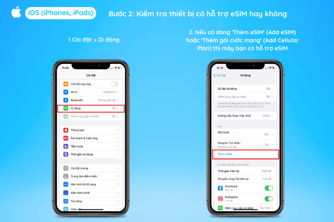 Hướng dẫn kiểm tra thiết bị iOS có hỗ trợ eSIM hay không